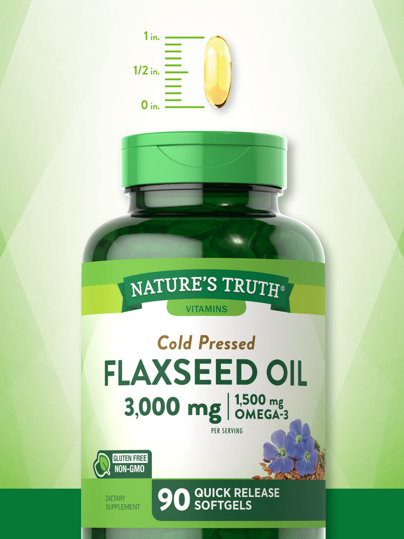 [Australia] - Flaxseed Oil Softgels | 90 Count | Cold Pressed, Non-GMO & Gluten Free Supplement | by Nature's Truth 