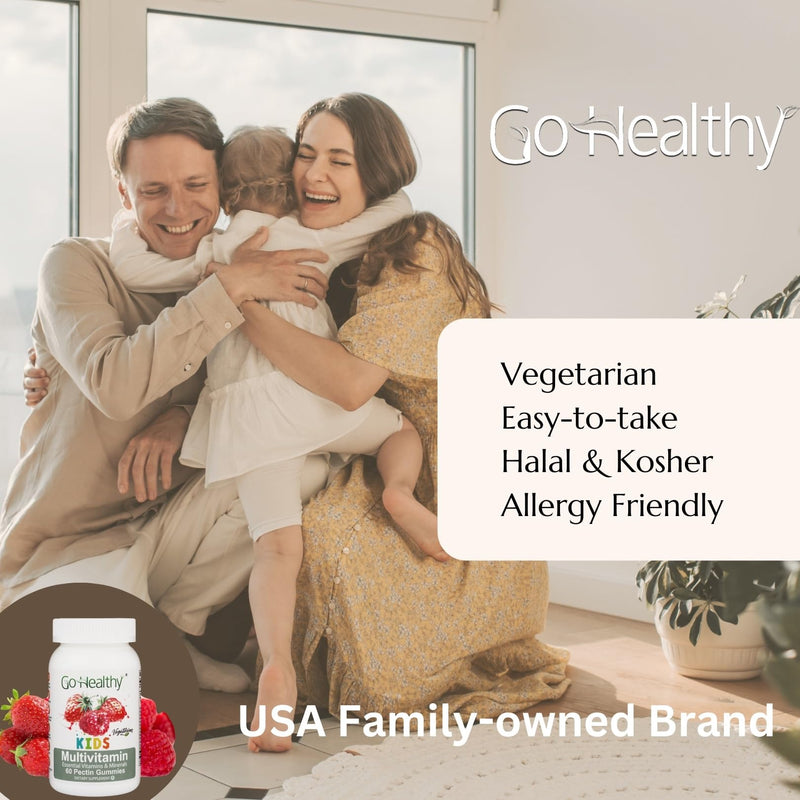 [Australia] - Go Healthy Multivitamin Gummies for Kids, Vegetarian Gummy Vitamins, Non-GMO, Gluten Free, Kosher & Halal - 30 Servings 