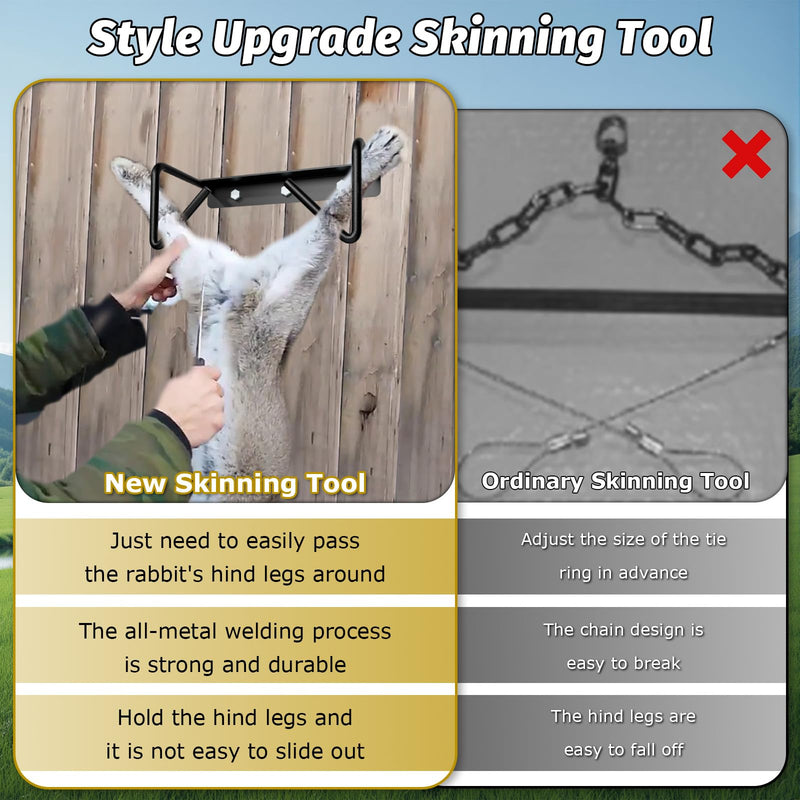 Rabbit Dislocator Skinning Tool Set, Cervical Dislocation Tool, Heavy Metal Material, Used for Handling Small Animals, Rabbits, Squirrels - PawsPlanet Australia