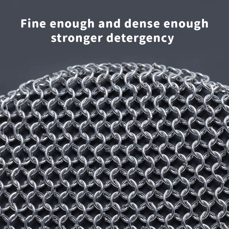 [Australia] - Cast Iron Scrubber, Cast Iron Skillet Cleaner+2 Pan Grill Scrapers Chain Mail to Clean Cast Iron Chain Mail Scrubber Cast Iron Chainmail Scrubber for Cast Iron Skillet (Red) Red 