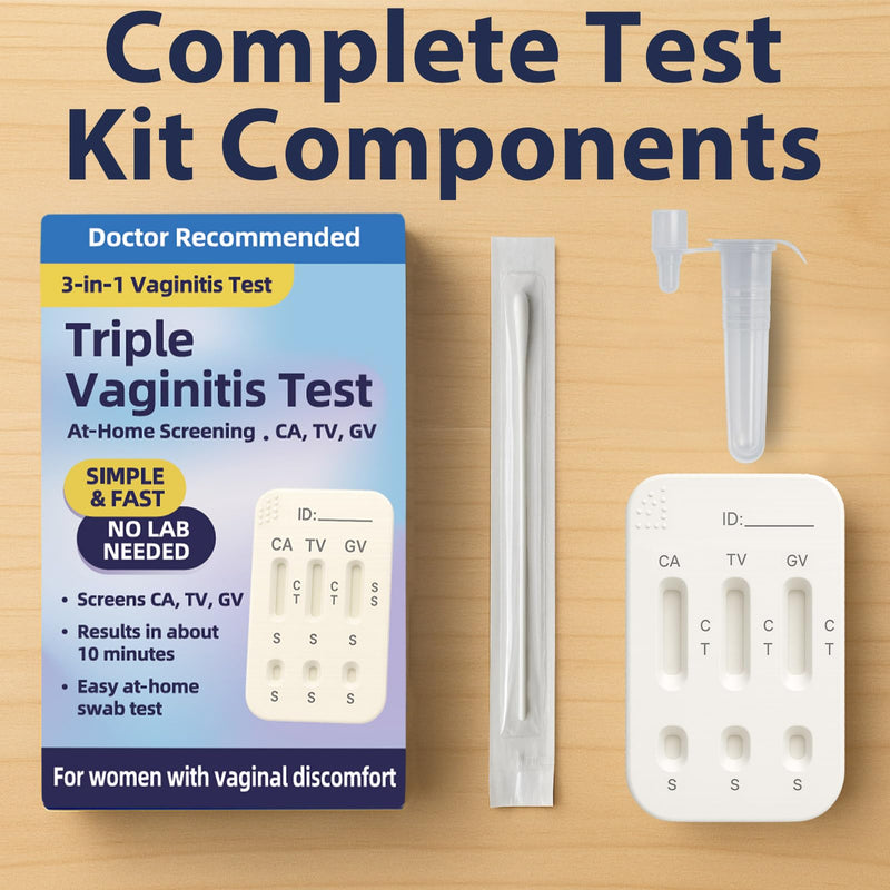 3-in-1 Vaginitis Self-Test Kit for Women – Vaginal Infection Test at-Home Check for Common Discomfort Clues – Fast, Simple Results – 1 Test