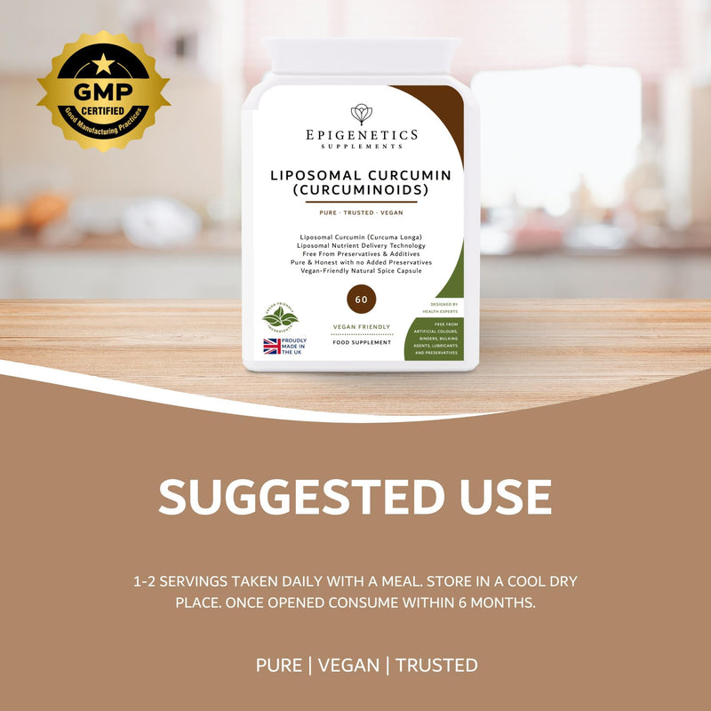 Liposomal Curcumin | High Strength 400mg per 2 Capsules. 60 Capsules, Vegan Friendly, Made in the UK by Epigenetics Supplements