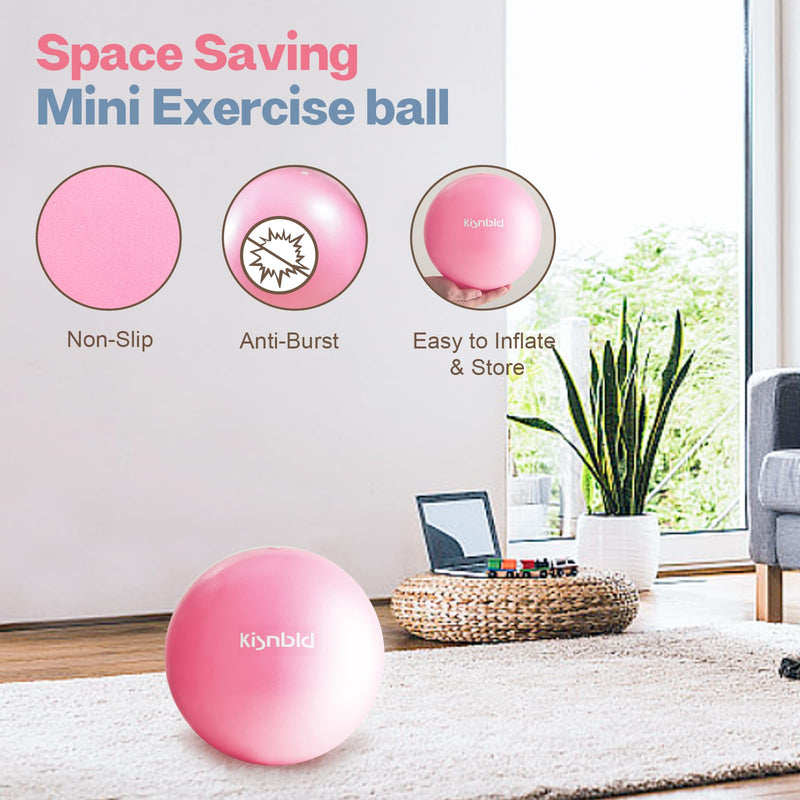 [Australia] - Small Exercise Ball, 9 Inch Mini Pilates Ball, Anti Burst and Slip Resistant Mini Yoga Ball for Stability, Fitness, Physical Therapy, Stretching & Core Strength Workout at Home Gym & Office 1Misty Rose 