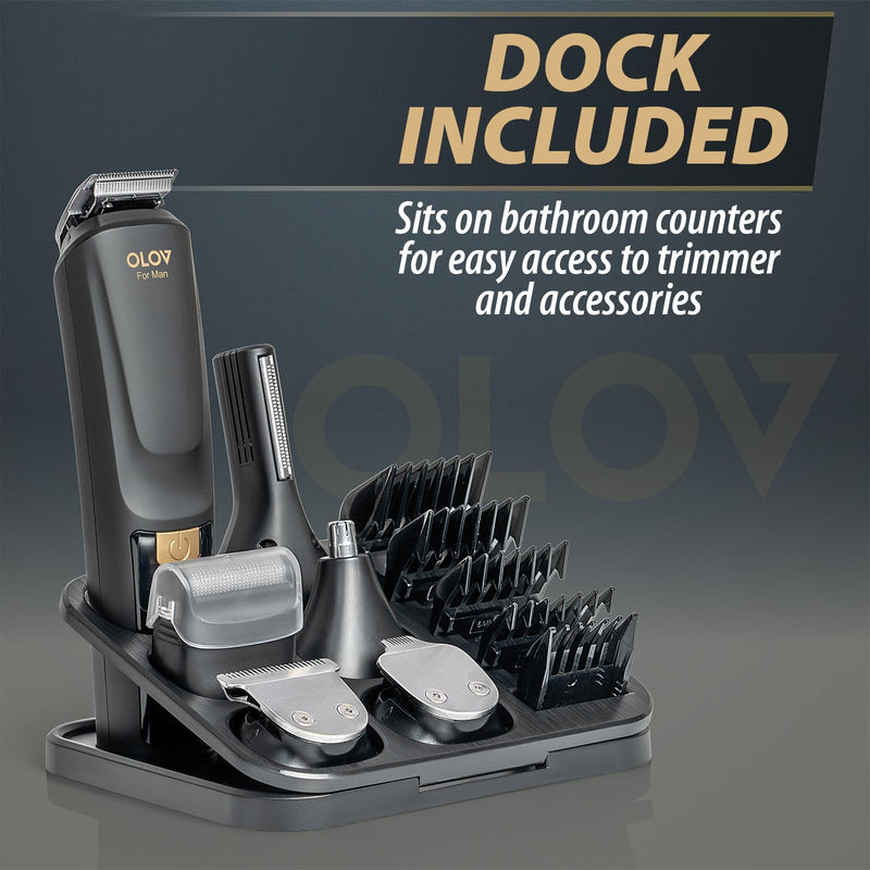 [Australia] - Beard Trimmer, 21 Piece All-in-One Mens Grooming Kit and Hair Clipper, Nose, Ear,Body and Face, Electric Razor with USB Recharge Dock Black 