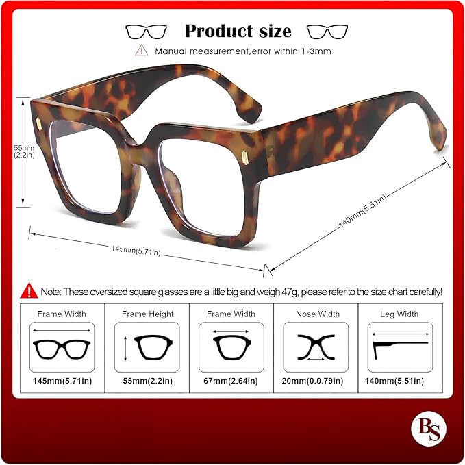 [Australia] - livho Oversized up to 99% Blue Light Blocking Glasses for Woman - Rectangle Fashion Glasses for Computer, Chic Preppy Frame Chunky *Coco Tortoise 
