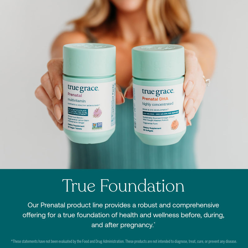 [Australia] - True Grace Prenatal DHA - 60 Softgels - 1400mg of DHA & EPA - for Pre-Conception, Pregnancy & Lactation - Wild Caught & Sustainably Sourced - Gluten Free - 30 Servings 