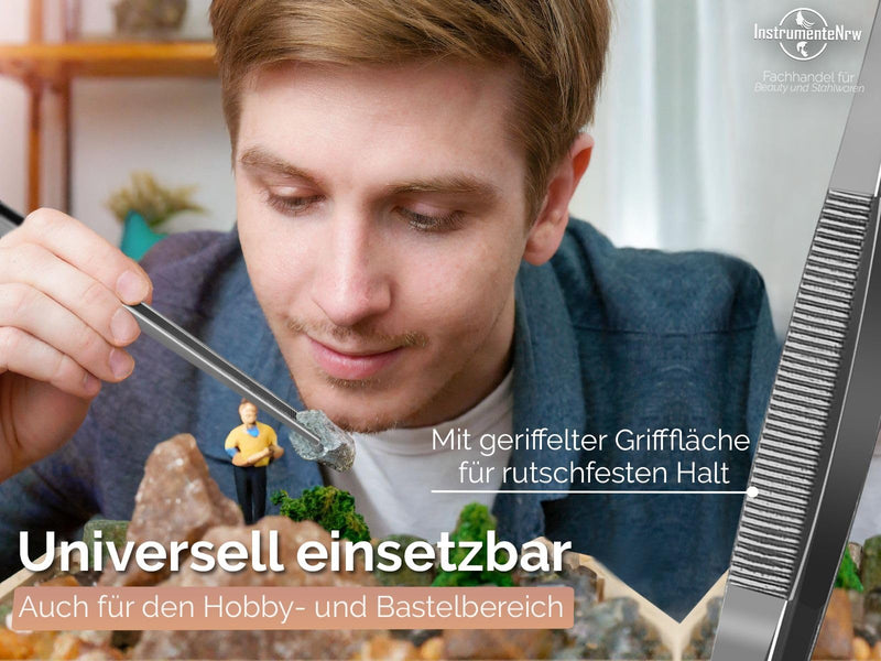 [Australia] - Straight tweezers, 20 cm, with internal teeth, stainless steel 