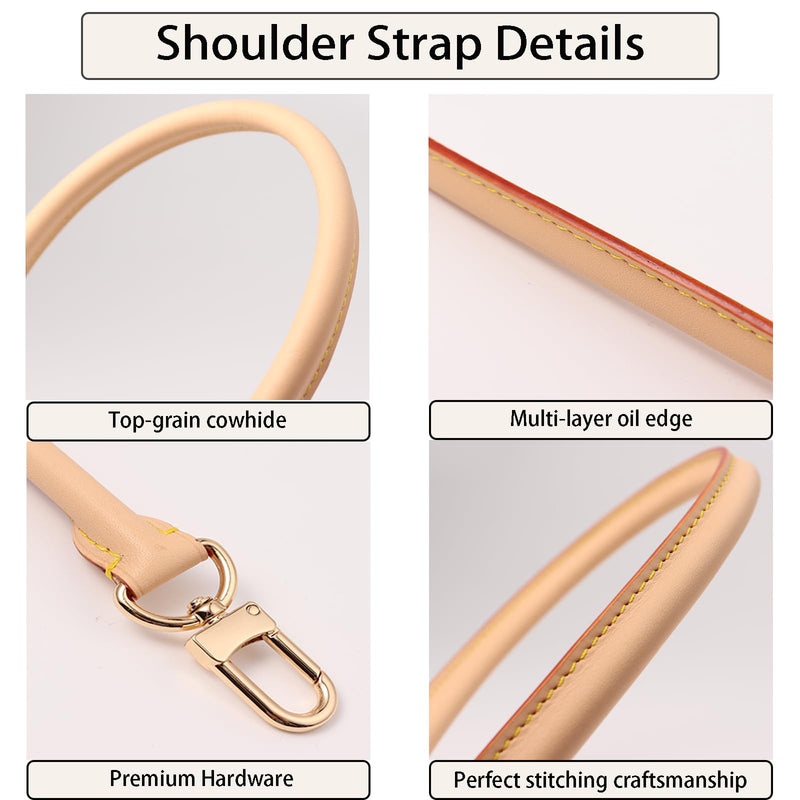 Genuine Vachetta Leather Short Shoulder Strap Compatible with Speedy 25 30 & Soft Speedy 30, Handmade Replacement Armpit Bag Strap with Precision Stitching Beeswax/Apricot (Length:27.5in-Apricot) Length:27.5in-apricot