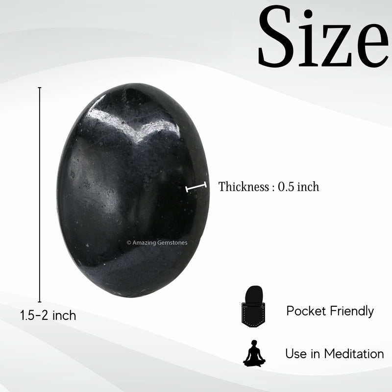 [Australia] - Black Tourmaline Crystals and Healing Stones - Large Palm Stone Crystals Piedra - Crystal for Good Luck, Positive Energy, Meditation - Unique Stocking Stuffers and Birthday Gifts for Women, Men Black Tourmaline (Mental) 