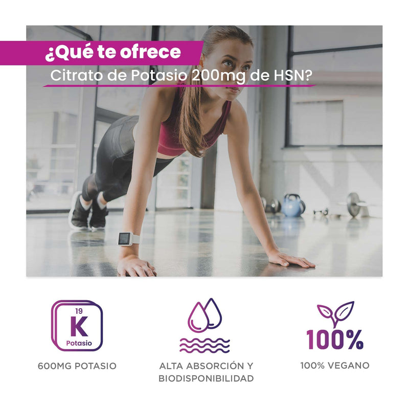 [Australia] - HSN Potassium Citrate 1664 mg (600 mg elemental potassium) per daily dose | 180 vegetable capsules | Potassium contributes to the normal functioning of the nervous system | Non-GMO, vegan, gluten-free 
