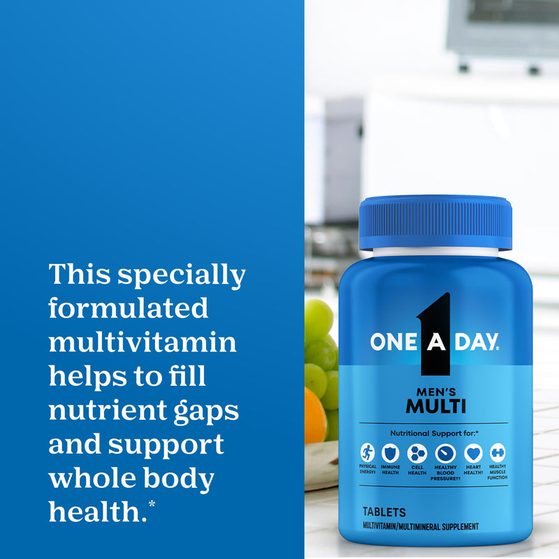 One A Day Multivitamin for Men - Daily Mens Multivitamins with Vitamin D, Zinc, Folic Acid, and B Vitamins, Physical Energy Support, 200 Count Men's 200ct