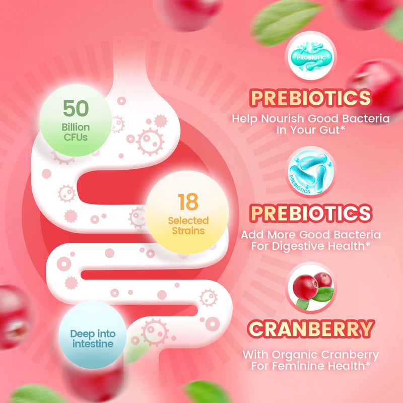 VivoNu Viginal Probiotic for Women, Women Probiotic Gummies, 60 Gummies | Feminine Balance Gummies, Cranberry Probiotics for Woman Vaginigal Health, Yeast Ph Balance 120P/2Bags