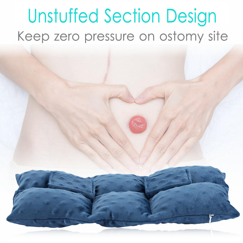 Ostomy Seat Belt Pillow Stoma Seatbelt Protector Ostomy Bag Cover Pillow for Driving Ileostomy Ostomy Support Pillow Urostomy Supplies Car Women Men Minky Dot Denim Blue