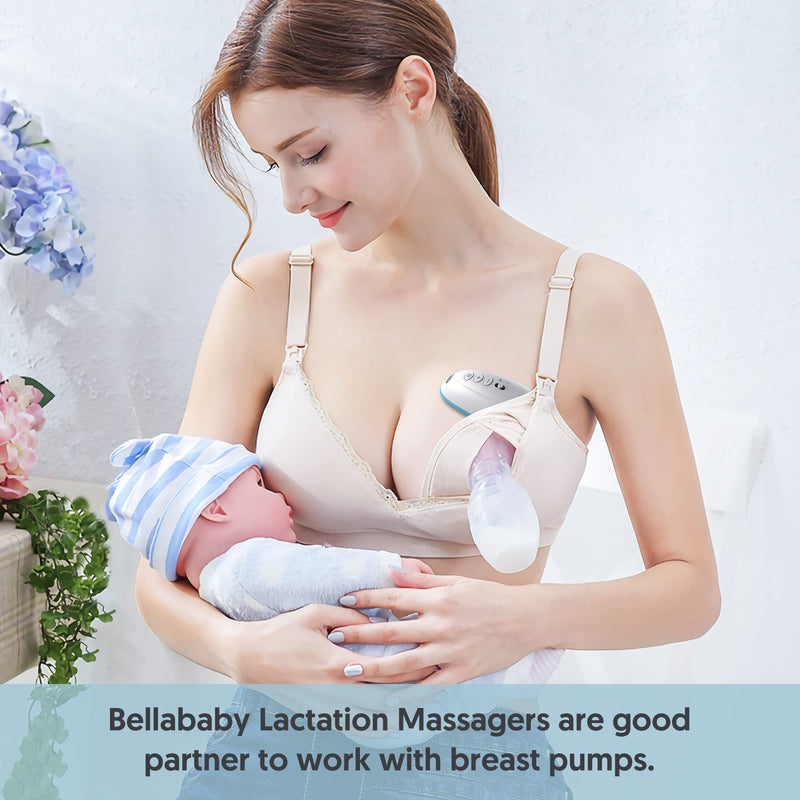 [Australia] - Bellababy Heat+Vibration Lactation Massager (1 Pc),Relieve Ducts Clog,Mastitis,Engorgement and Pain,Increase Milk Flow,6 Modes of Vibration,3 Levles of Heat. Single 1pcs 