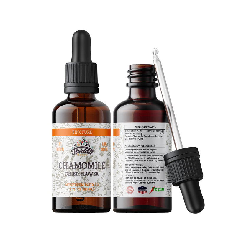 [Australia] - Chamomile Tincture, Organic Chamomile Extract (Matricaria Recutita) Flowers 2 Fl Oz (Pack of 1) 