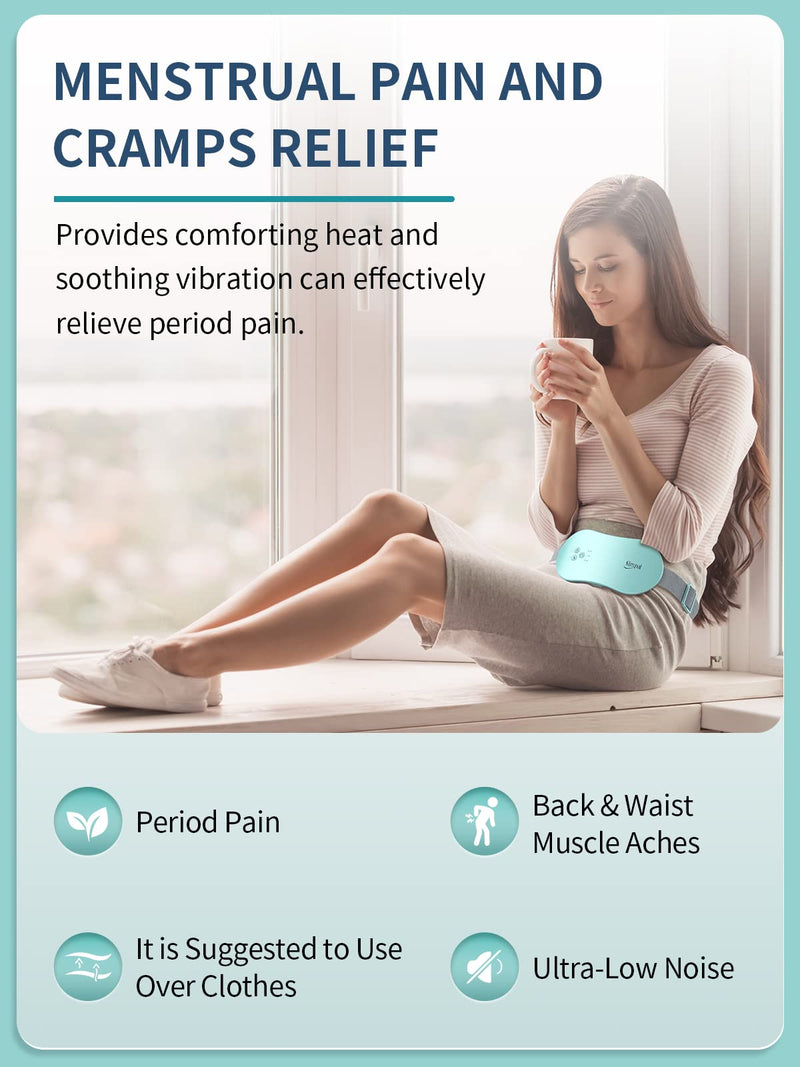 [Australia] - Slimpal Period Heating Pad for Cramps, FSA HSA Eligible Approved, Portable Heat Pad for Menstrual Cramp Relief, Electric Cordless Heating Belt, 3 Timer Auto Off Setting, Gifts for Women Girl, Aqua SPC023 