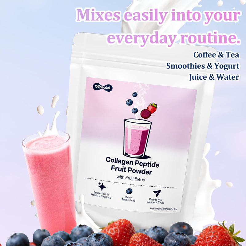 Collagen Peptides Powder with Blueberries & Hyaluronic Acid | Supports Healthy Hair, Skin & Nails | Antioxidant & Moisturizing Daily Beauty Supplement