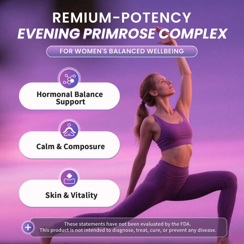 [Australia] - 2 Pack Evening Primrose Oil Complex for Women ‚Äì Hormone Wellness with Cold-Pressed EPO, 10% GLA, Sage, Fulvic Acid, L-Theanine ‚Äì Cyclical Balance, Mood, Skin & Immune Health, 180 Softgels 2 Pack 