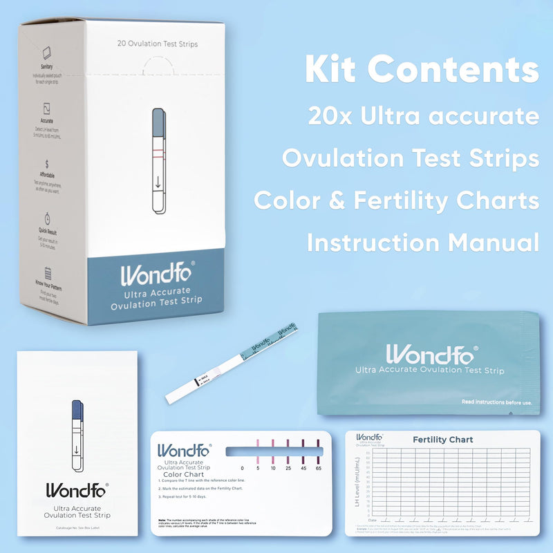 Wondfo Ovulation Test Strips [50 Count] - Ultra Accurate Ovulation Test Strips [20 Count] -Detecting LH Surge