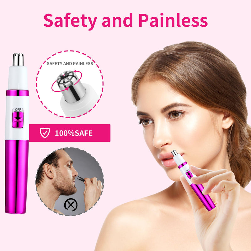 [Australia] - Nose Hair Trimmer Women, Women's Painless Ear and Nose Hair Trimmer for Women, Eyebrow Face Ear Hair Trimmer Nose Hair Trimmer Professional Waterproof, Rose Purple 