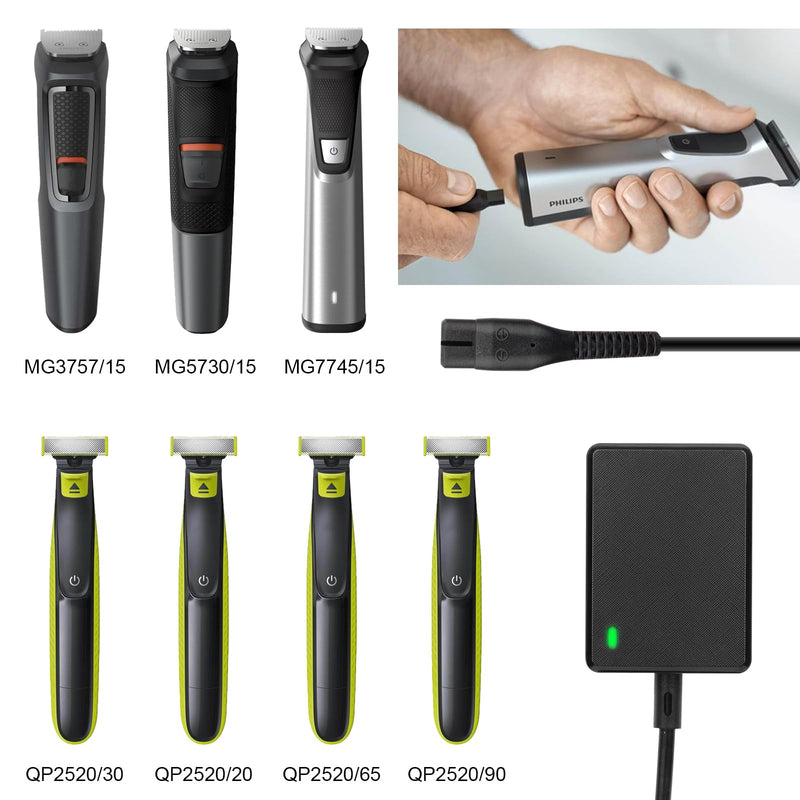 [Australia] - 4.3V Philip Shaver Power Supply Charger, Beard Trimmer Power Supply Charger for Philip One Blade QP2520, MG3740/ MG5730/ MG5720/ MG3720/ MG3730 Multigroom, Replacement A00390 Phillips Charging Cable 