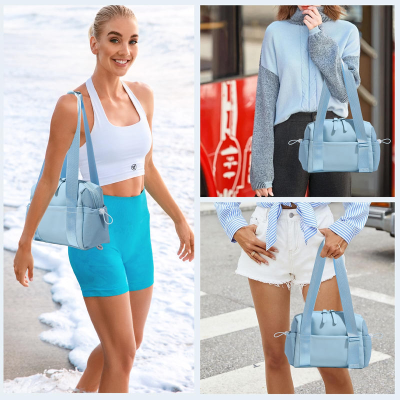 Small Gym Bag for Women Mini Gym Duffle Bag with Wet Compartment,mini duffle Tote Bag small duffle bag for Workout/Sport/Travel (Blue) Blue