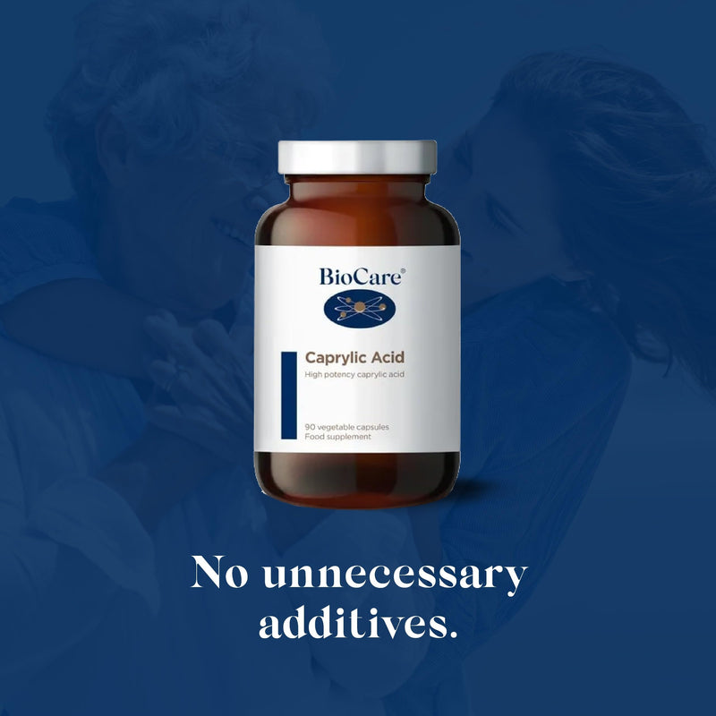 BioCare Caprylic Acid - High Strength Buffered with Calcium and Magnesiuma - Vegan Friendly - 90 Capsules