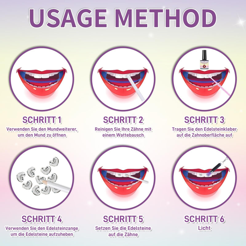 [Australia] - Tpyag Tooth Gem Kit, Tooth Gemstone Set, DIY Krystal Decoration for Tooth, Shinning Tooth Removable Tooth Ornaments, Jewelry Accessories for Tooth with Glue, for Party Daliy Life, Tooth Jewelry Glue (B) B 