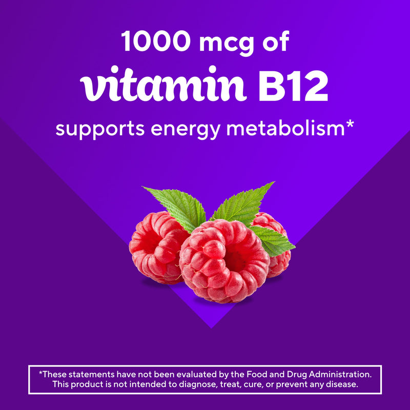 Vitafusion Vitamin B12 Gummies | 1000 mcg | 140 Adult Gummy Vitamins | for Women & Men | Raspberry Flavor | Gluten and Dairy Free Supplement (Pack of 2) 140 Count (Pack of 2)