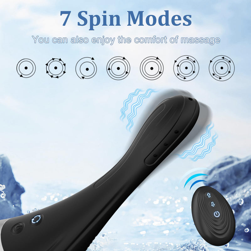 [Australia] - Enema Anal Douche for Men Women - Enema Bulb 360° Rotating Automatic Electric Anti Back-Flow Silicone Cleaner with Remote Control 7 Spouts Butt Anal Travel Bottle Enema Kit Couples Adult Toy 