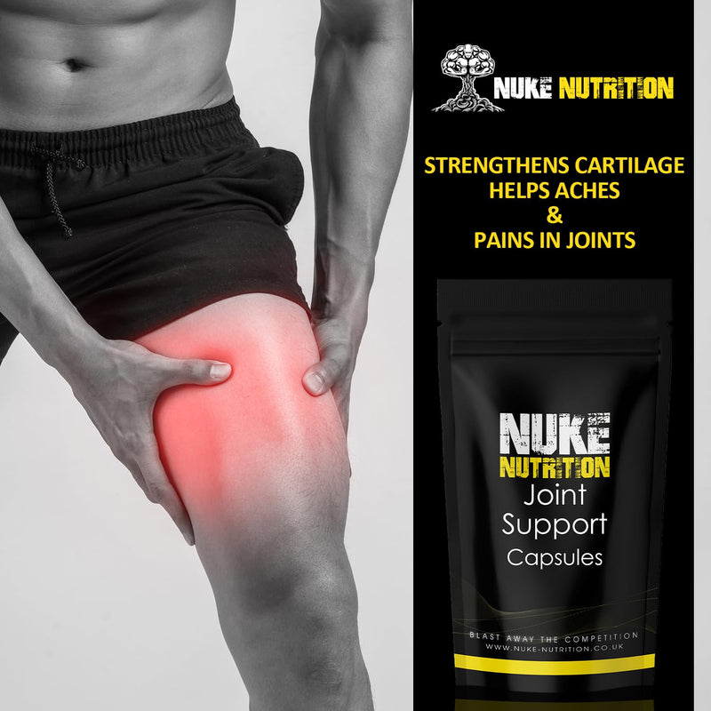 Nuke Nutrition High Strength Glucosamine with Chondroitin - Pure Joint Supplements Complex for Men & Women to Support Bones - 60 Capsules