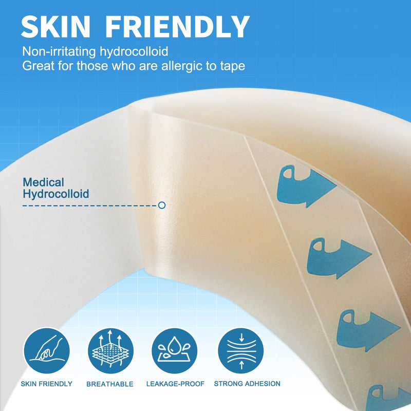 [Australia] - 20PCS Ostomy Supplies,Ostomy Barrier Strips,Elastic Barrier Adhesive Tape Strips for Colostomy Bags Curved Ileostomy Tape for Stoma Urostomy Bag 