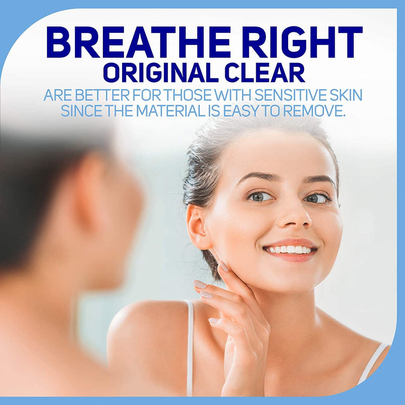 [Australia] - Breathe Right Nasal Strips for Sensitive Skin, Large, Clear, 30 Strips 