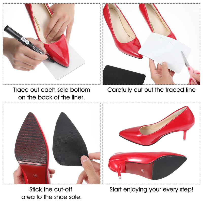 [Australia] - YUXIANLB Pack of 4 shoe sole protectors, self-adhesive shoe sole protectors for high heels, black shoe sole protectors, silicone anti-slip shoe handles on the bottom of the shoes, non-slip shoe pads 