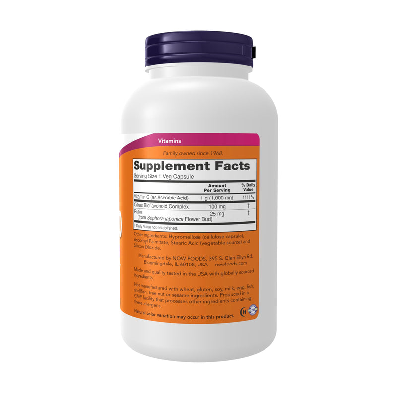 NOW Foods Supplements, Vitamin C-1,000 with 100 mg of Bioflavonoids, Antioxidant Protection*, 250 Veg Capsules 250 Caps by Now