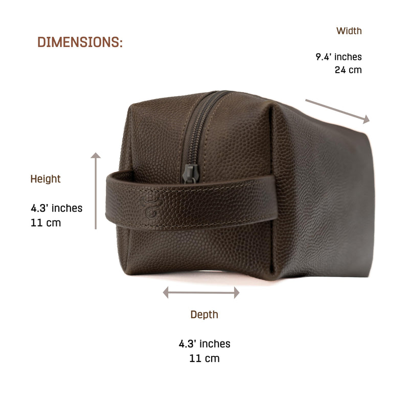 Leather Toiletry Bag for Men – Water Resistant Travel Dopp Kit - Premium Full Grain Leather Cosmetic Case- Perfect Gifts for Him - Mens Toiletry Bag (Chocolate) Chocolate