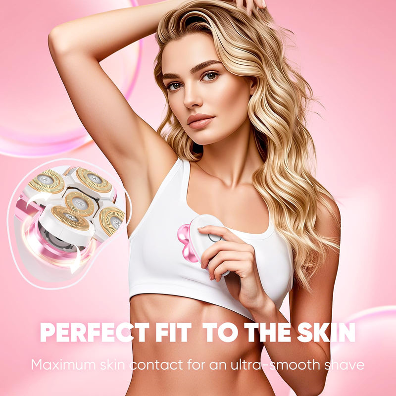 [Australia] - Electric Razors for Women - Upgraded Magnetic Electric Shaver for Women, Cordless Painless Hair Remover for Legs Bikini Face, Lady Trimmer for Sensitive Skin, Detachable and Waterproof, Pink 
