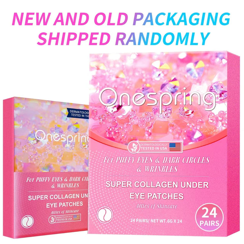 [Australia] - Under Eye Patches (24 Pairs) - Upgrade Eye Gel Pads for Wrinkles, Puffy Eyes, Dark Circles, Eye Bags, Natural Collagen Eye Gels Pads, Under Eye Mask Patches for Refreshing, Revitalizing 24 Count (Pack of 1) Pink 