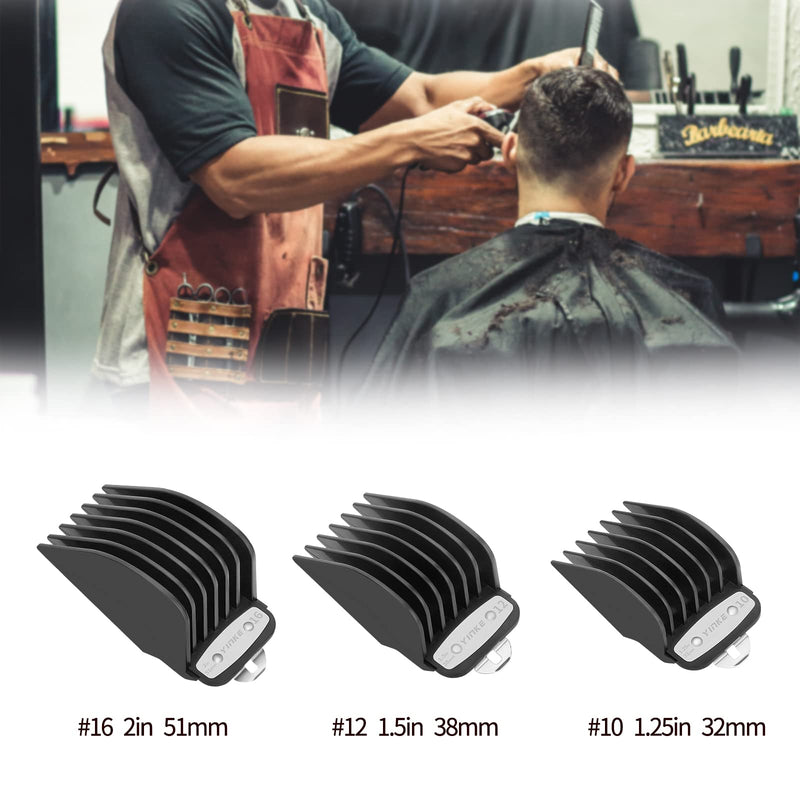 [Australia] - Yinke Trimmer Attachment Comb for Wahl Hair Clipper Magic Clip Trimmer Razor, 3 Cutting Lengths are 32 mm, 38 mm and 51 mm Beard Trimmer Attachment Comb Set Kit (3PCS, BLACK) 
