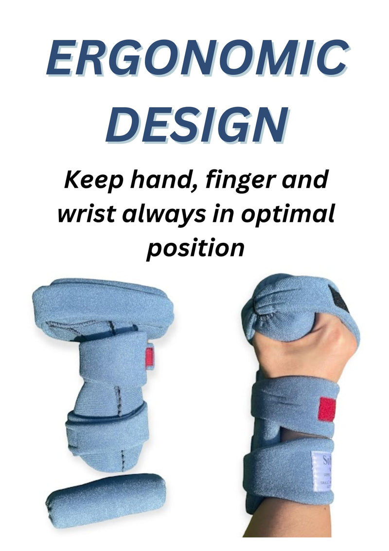 [Australia] - WHFO Grip Orthosis – Wrist, Hand, Finger Support for Arthritis, Contractures, Deviation – Lightweight, Durable, Bend-to-Fit, Static and Progressive Extension Therapy – Color Coded Straps. Medium Right Right, Medium 
