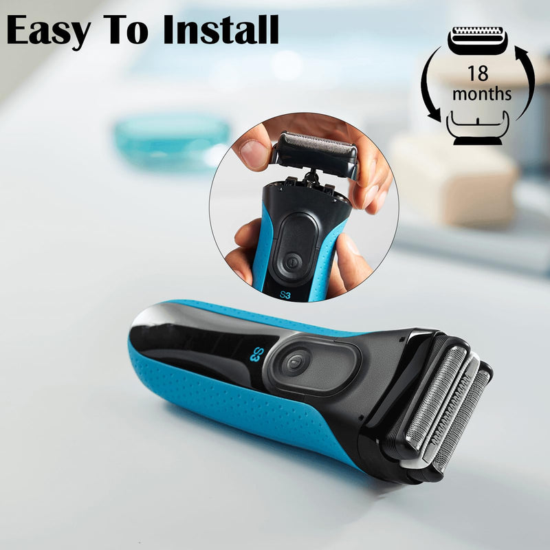 [Australia] - Electric shaving head for Braun Series 3,32B Compatible with Braun Series 3 shaving head, black Series 3 electric shaving head replacement part suitable, replacement blades foil head accessories for razors (32B) 32B 
