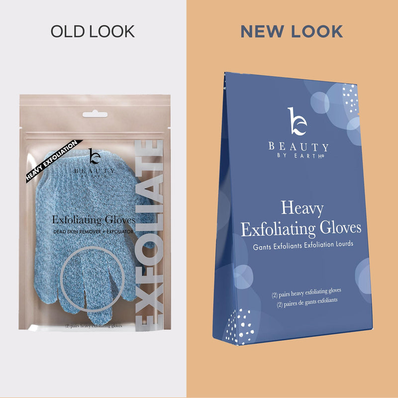 [Australia] - Exfoliating Glove (4 Pcs, 2 Pairs) - Heavy Exfoliate Glove for Dead Skin Bath Exfoliating Gloves for Shower Spa Massage & Body Scrub - Shower Gloves Exfoliating for Women & Men 