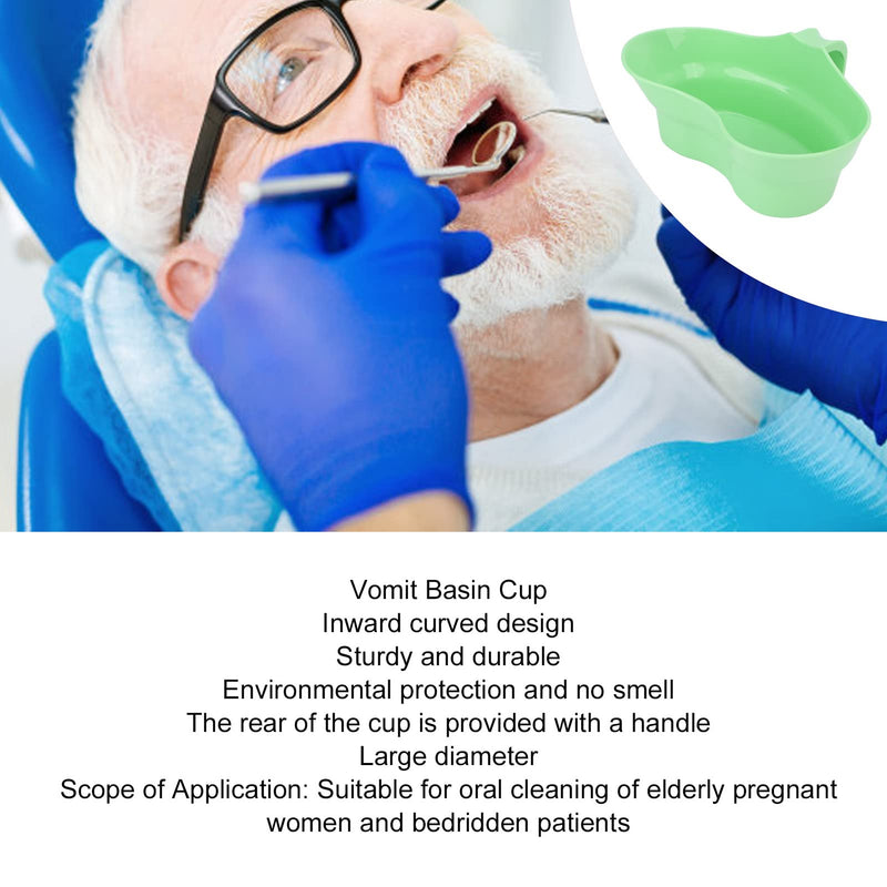 Yosoo Health Gear Vomit Bowls, Reusable Vomit Basin Cup Kidney Shaped Solid Plastic Emesis Basin for Elderly Bedridden Patient, Patient Vomit Cup Tray with Handle Thick Heat Resistance Plastic