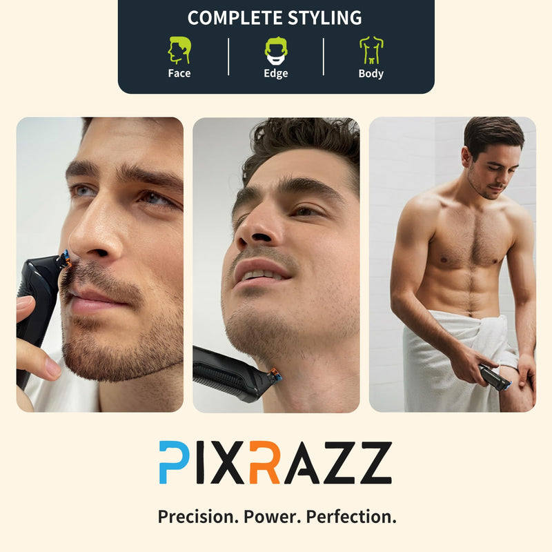 Beard & Body Trimmer for Men – Painless Ball Shaver, Groin Trimmer for Pubic Hair, Body and Sensitive Skin – USB-C Cordless Electric Razor with 2 Replacement Blades, 3 Guide Combs Trimmer with 3 Blades (Full Set)