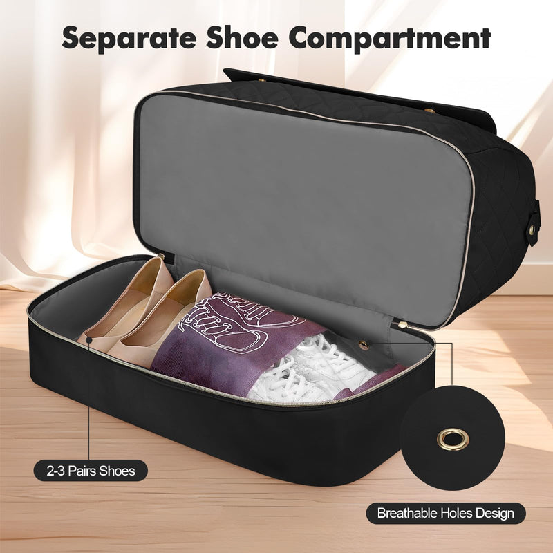 TSA Approved Toiletry Bag Clear Makeup Bags 3Pack +Large Weekender Bag for Women with Shoe Compartment for Travel Gym Camping
