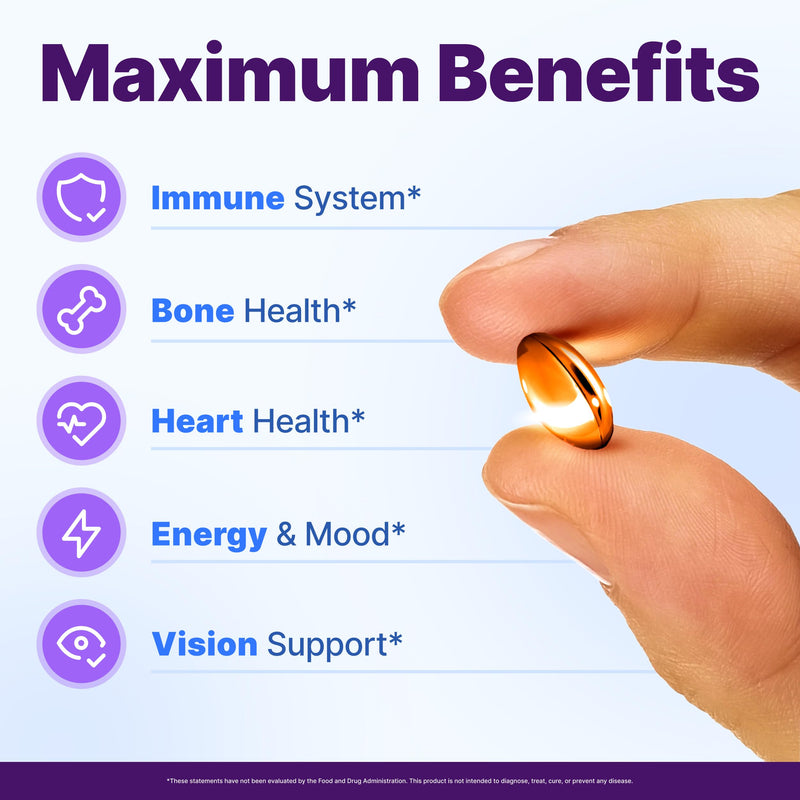 [Australia] - InnovixLabs Vitamin D3 K2-5000 IU Vitamin D3 Plus 600 mcg Vitamin K2 MK4 and MK7 for Max Calcium Absorption, Supports Bone, Immune, Heart Health, 3rd Party Tested, Gluten Free, 60 Softgels 