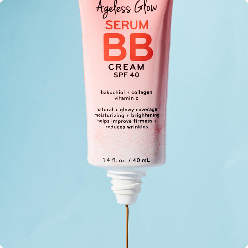 pūrlisse Ageless Glow Serum BB Cream SPF 40 - Glowy Tinted Moisturizer with SPF - Korean Skin Care Formula with Vitamin C & Bakuchiol to Firm, Brighten & Even Skin - Medium (1.4 oz) 1.4 Ounce (Pack of 1)