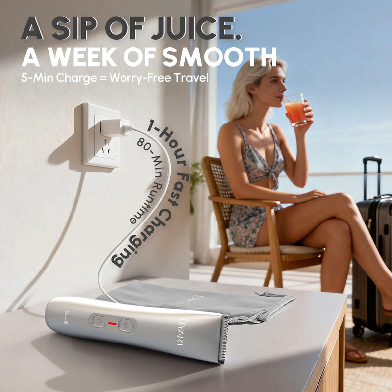 [Australia] - Dual Head Bikini Trimmer for Women - Electric Razor for Body & Facial Hair, IPX7 Waterproof, Painless Ceramic Blade, Rechargeable, Wet & Dry Use, Travel-Friendly, Gift for Her(White) 