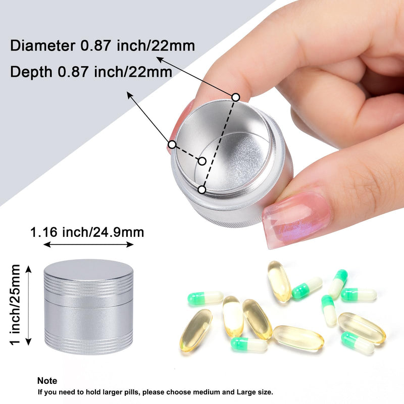 Small Pill Box for Purse Pocket - Metal Pill Case Daily Portable Waterproof Pill Container Medicine Organizer for Pills/Vitamin/Fish Oil/Supplements, Pill Box Small Size
