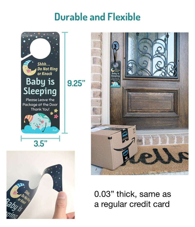 [Australia] - Funplus Baby Sleeping Sign - Do Not Knock or Ring - Plastic Door Knob Hanger Sign Type B 